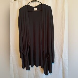 Cielo Black Open Front Cardigan Size XL With Pockets.